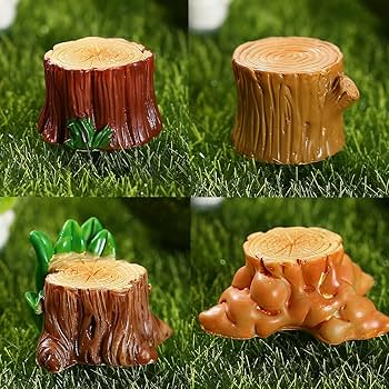 Amazon.co.jp: ガーデニング 置物 ミニ切り株 8個セット 春 かわいい風